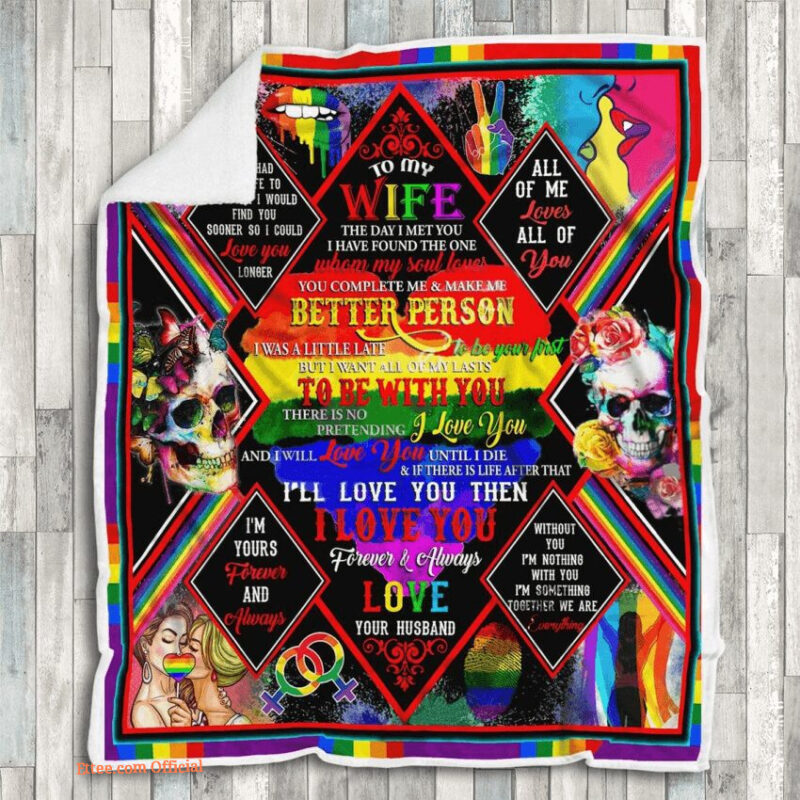 quilt blanket to my wife i love you forever and always love