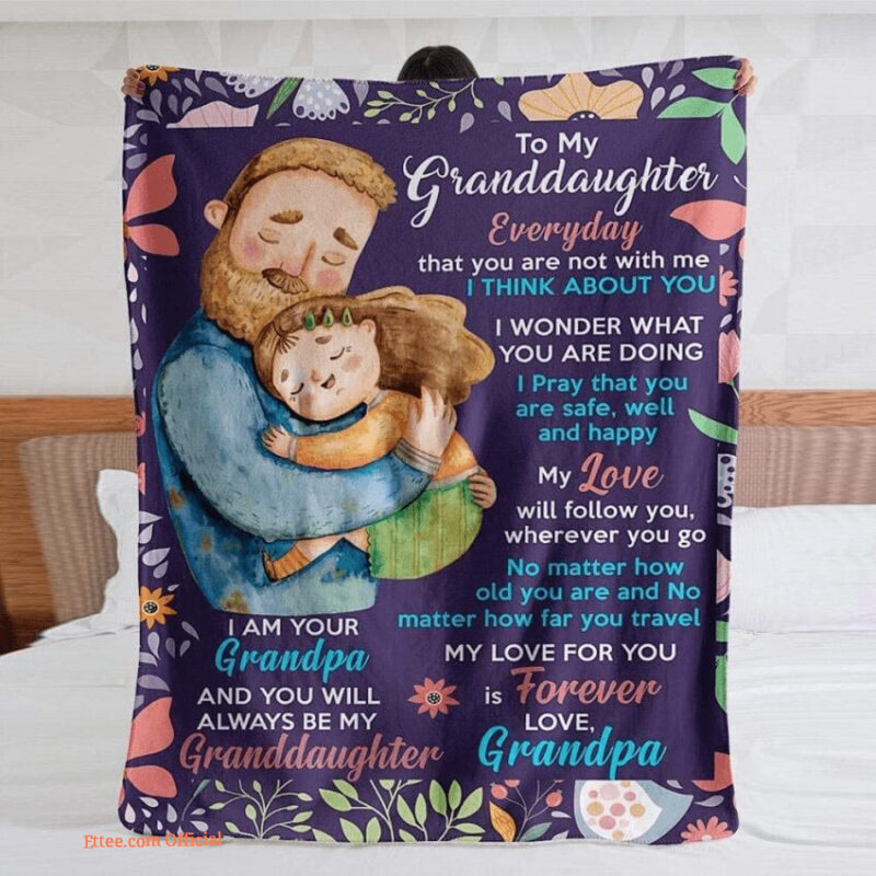 To My Granddaughter Gift Letter Quilt Blanket. Foldable And Compact