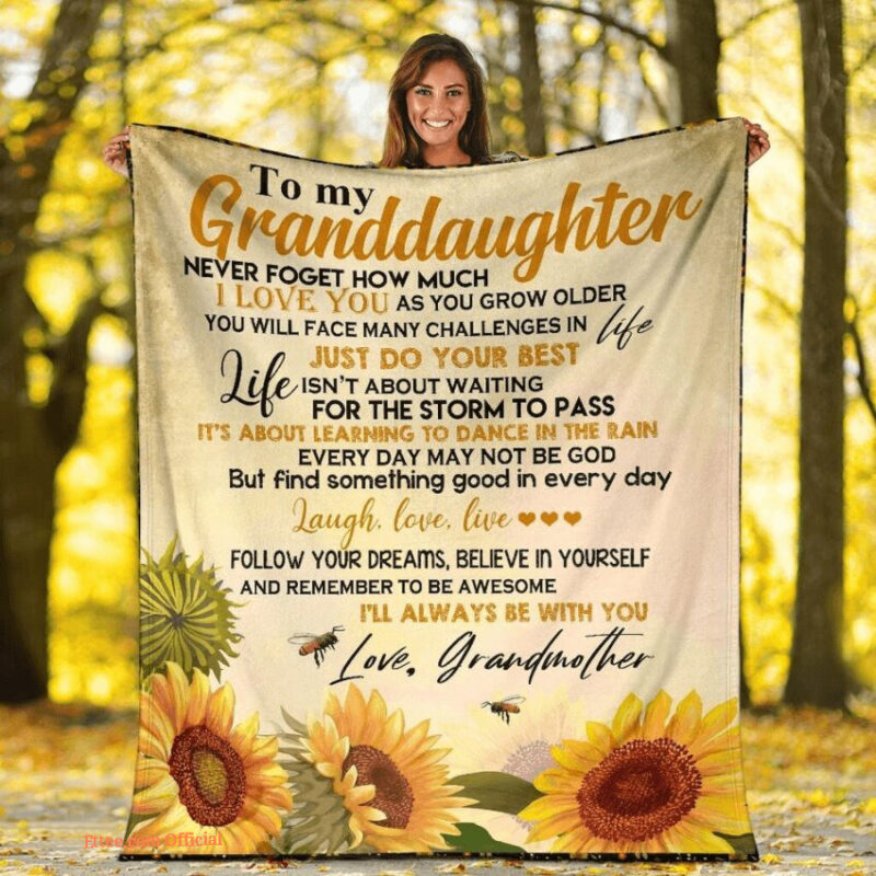 Sunflower Quilt Blanket - Light, Durable Gift for Granddaughter