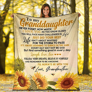 Sunflower Quilt Blanket - Light, Durable Gift for Granddaughter - Super King - Ettee