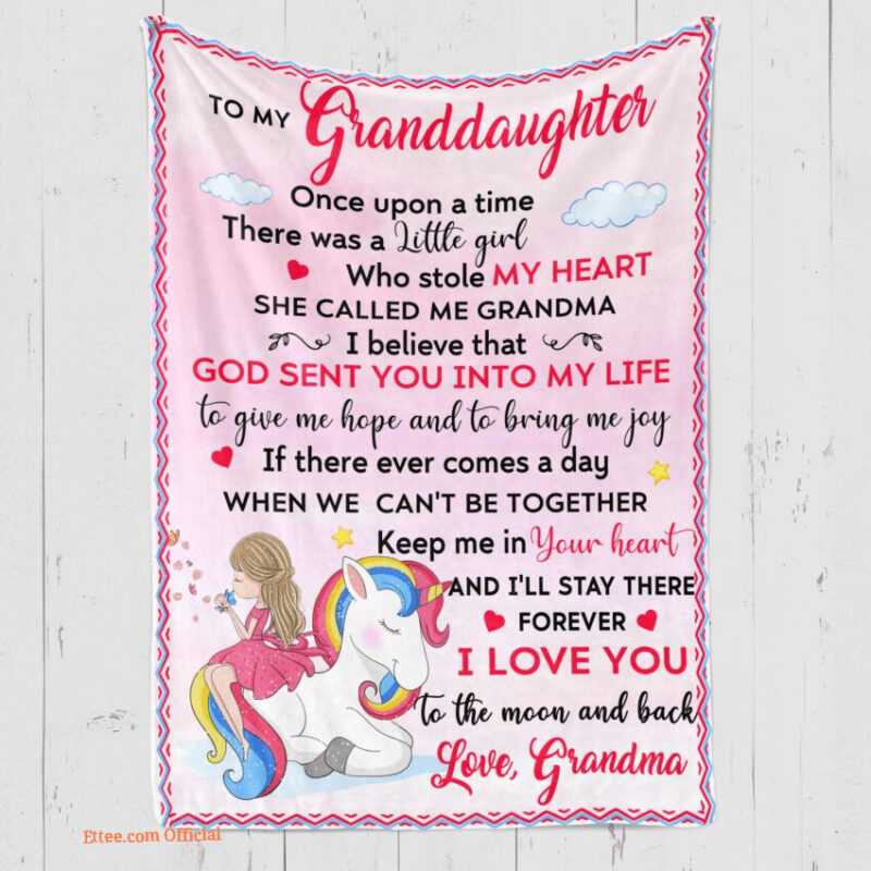 To My Granddaughter Unicorn Girl Quilt Blanket. Light And Durable