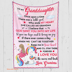 To My Granddaughter Unicorn Girl Quilt Blanket. Light And Durable - Super King - Ettee