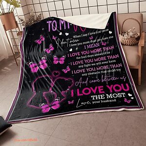 blanket to my wife gifts for wife by year my wife butterfly - Super King - Ettee