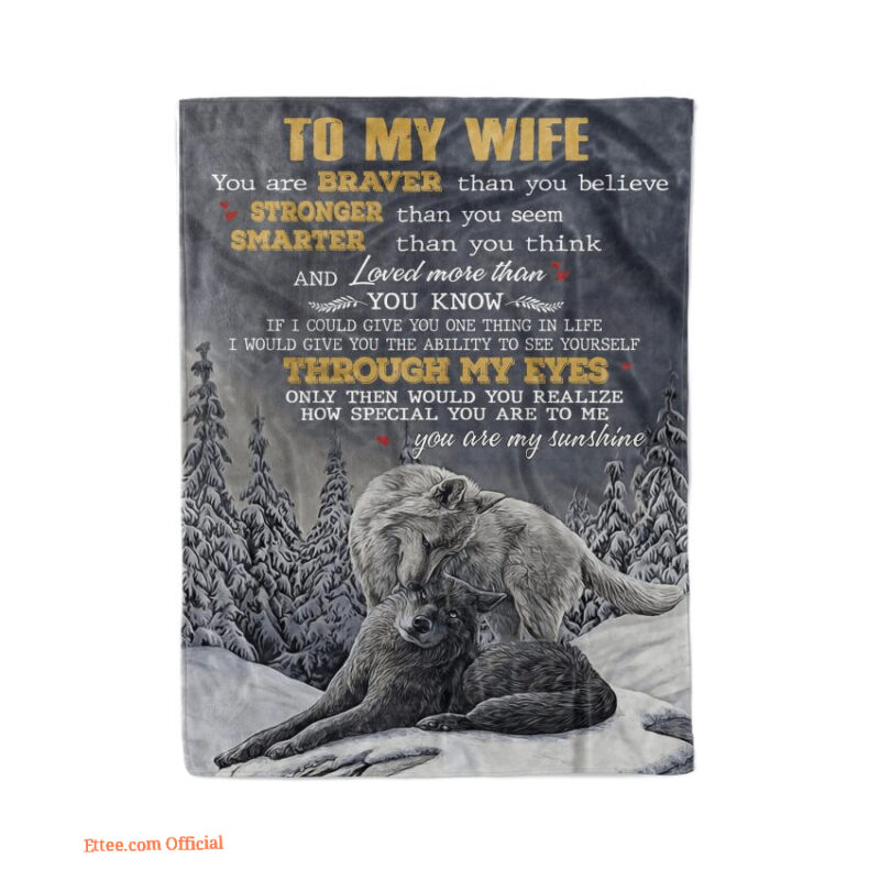 wolf blanket to my wife you are my sunshine gift for wife