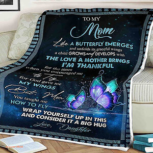 Butterfly Quilt Blanket To My Mom The Love a Mother. Foldable And Compact - Super King - Ettee