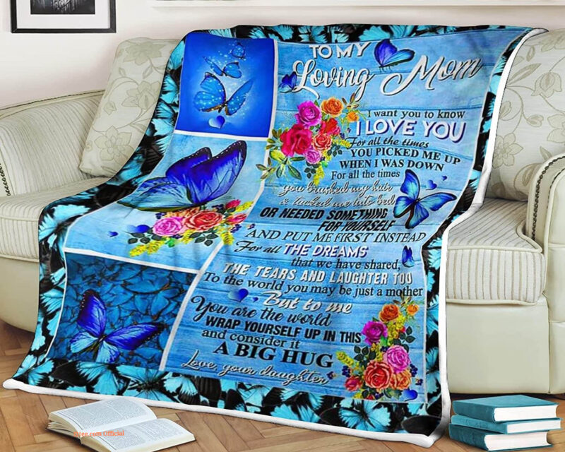 Butterfly Flower Quilt Blanket To My Loving Mom. Light And Durable. Soft To Touch
