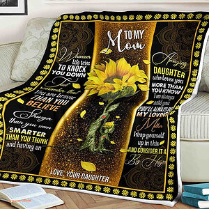Sunflower Quilt Blanket To My Mom. Lightweight And Smooth Comfort - Super King - Ettee