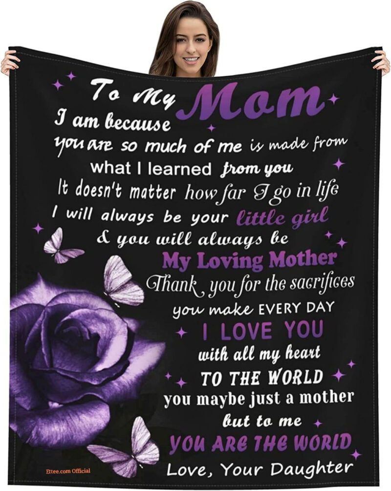 To My Mom Quilt Blanket From Daughter Love Letter Butterfly