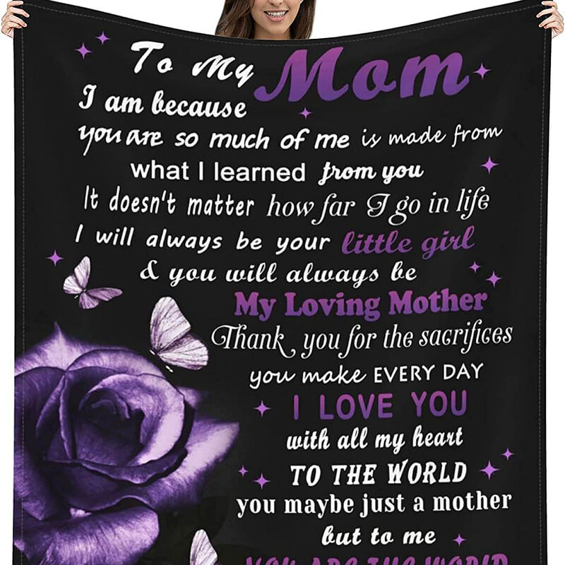 To My Mom Quilt Blanket From Daughter Love Letter Butterfly - Super King - Ettee