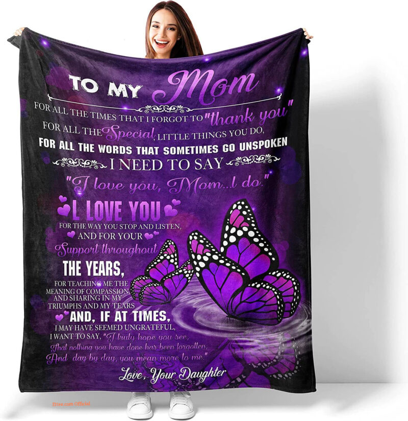 To My Mom Quilt Blanket - Lightweight, Perfect Gift for Her