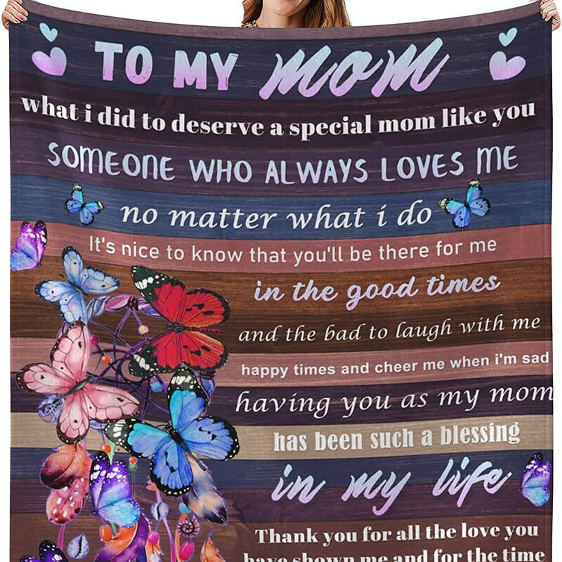 To My Mom Quilt Blanket. Lightweight And Smooth Comfort. Soft To Touch - Super King - Ettee