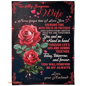 blankets to my wife valentines gift for wife rose i love you - Super King - Ettee