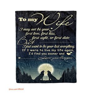 blankets to my wife valentine gift for wife wolf love you longer - Super King - Ettee
