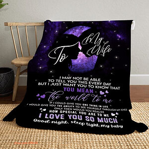 blankets to my wife valentine gifts for wife you mean the world - Super King - Ettee