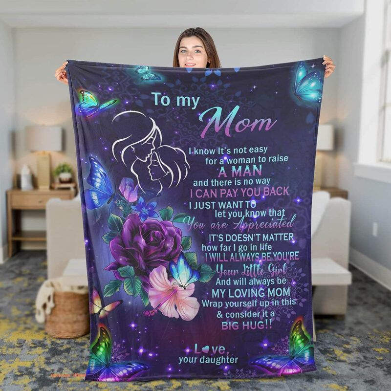 To My Mom From Daughter Quilt Blanket. Light And Durable. Soft To Touch