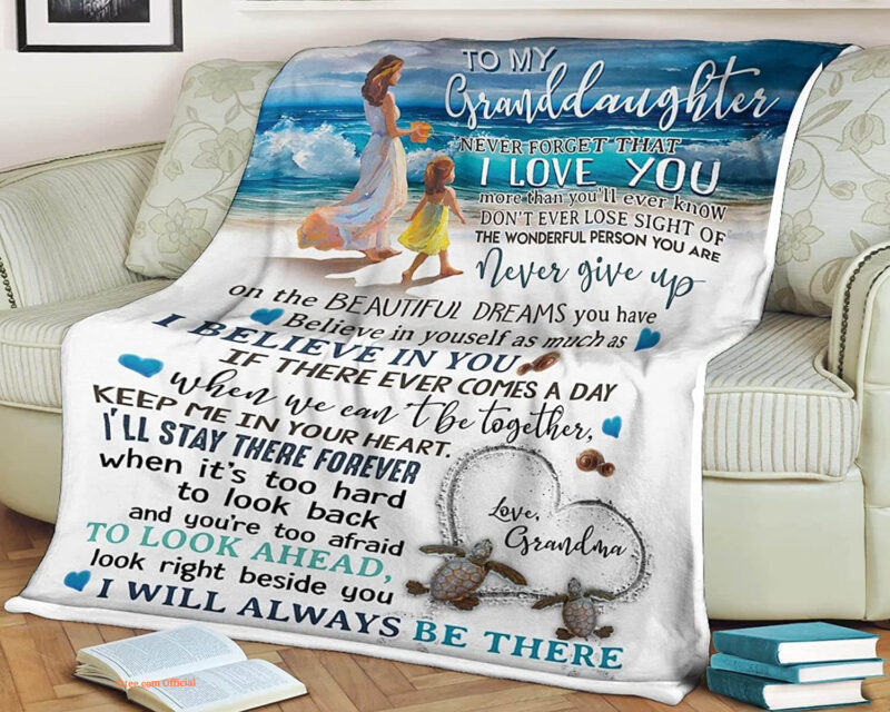 Beach Quilt Blanket To My Granddaughter Never Give Up. Foldable And Compact