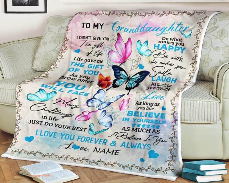 To My Granddaughter You Will Face Many Challenges in Life Quilt Blanket