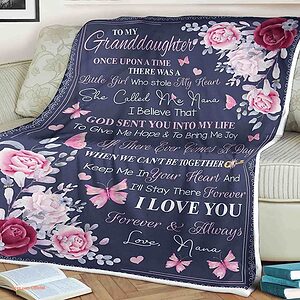 Butterfly Rose Quilt Blanket To My Granddaughter. Light And Durable - Super King - Ettee
