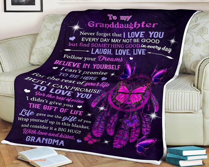 Butterfly Star Quilt Blanket To My Granddaughter Life Gave Me