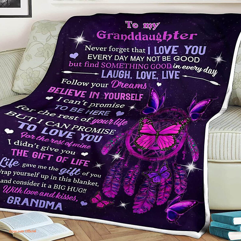 Butterfly Star Quilt Blanket To My Granddaughter Life Gave Me - Super King - Ettee