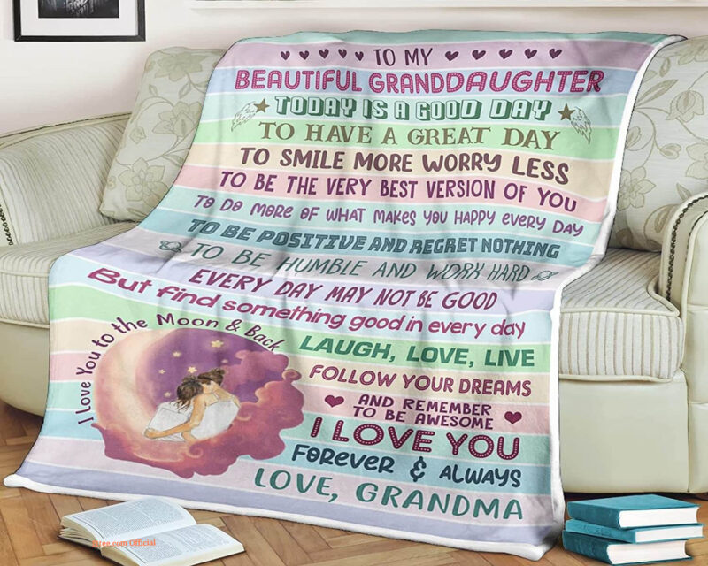 To My Beautiful Granddaughter Quilt Blanket. Light And Durable. Soft To Touch