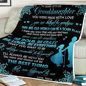 To My Granddaughter Quilt Blanket This Big Old World. Soft To Touch - Super King - Ettee