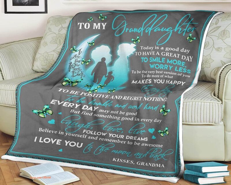To My Granddaughter Quilt Blanket. Foldable And Compact. Light And Durable