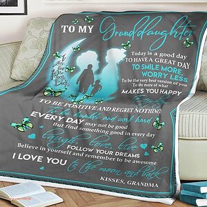 To My Granddaughter Quilt Blanket. Foldable And Compact. Light And Durable - Super King - Ettee