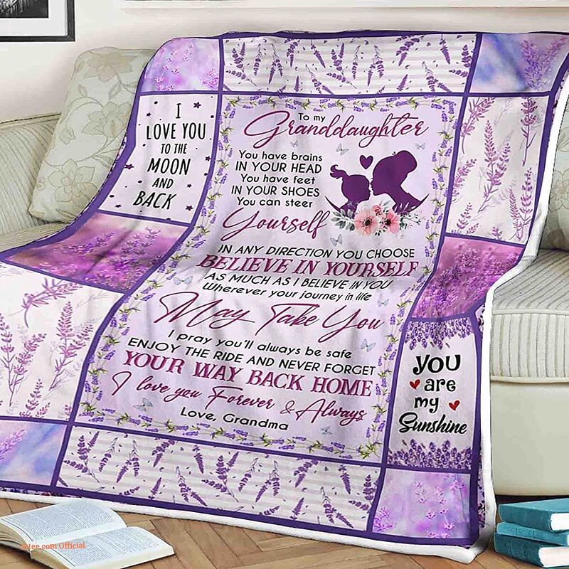 Family Flower Quilt Blanket To My Granddaughter. Foldable And Compact - Super King - Ettee