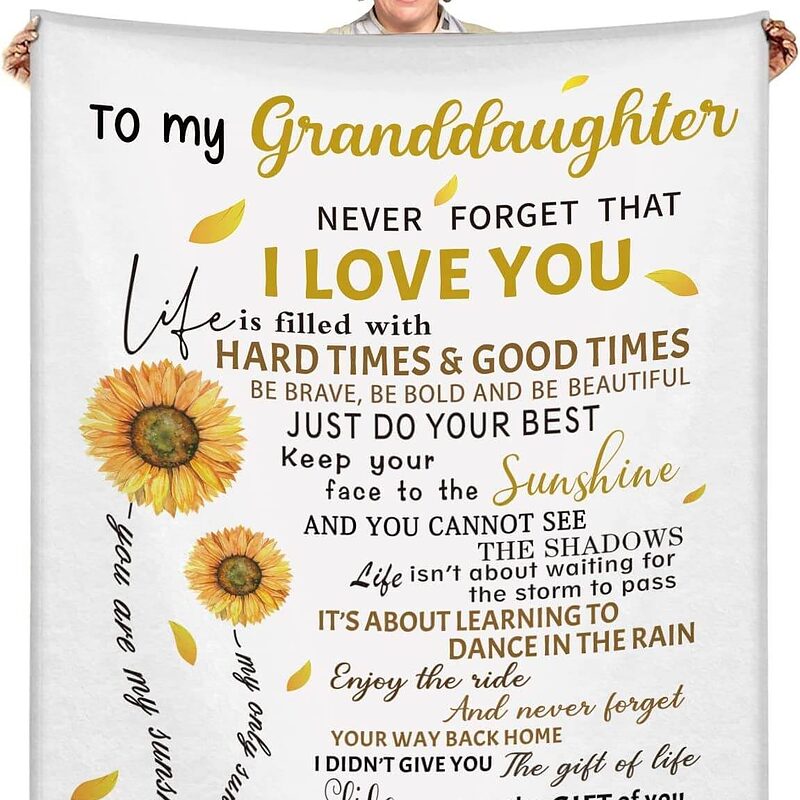 Granddaughter Quilt Blanket From Grandma. Lightweight And Smooth Comfort - Super King - Ettee