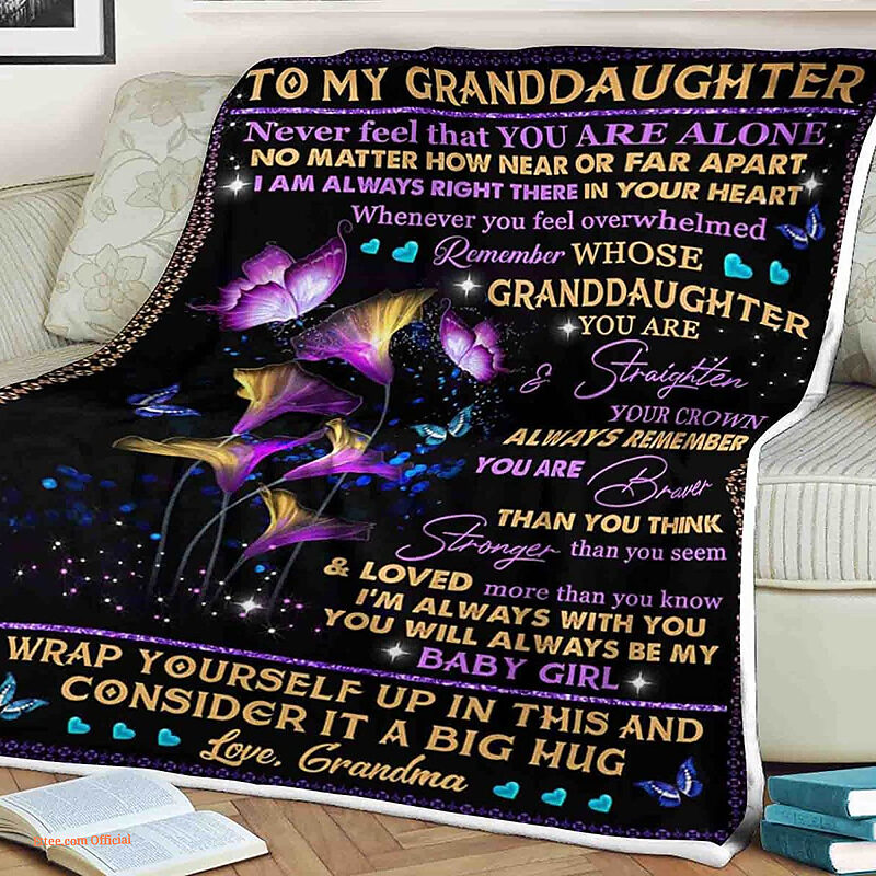 Butterfly Quilt Blanket To My Granddaughter. Lightweight And Smooth Comfort - Super King - Ettee