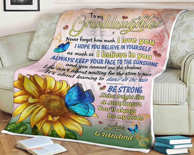 Sunflower Butterfly Quilt Blanket. To My Granddaughter. Soft To Touch
