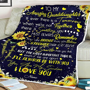 Sunflower Quilt Blanket To My Amazing Granddaughter Always Remember You - Super King - Ettee