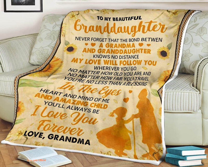 Sunflower Quilt Blanket To My Beautiful Granddaughter Never Forget