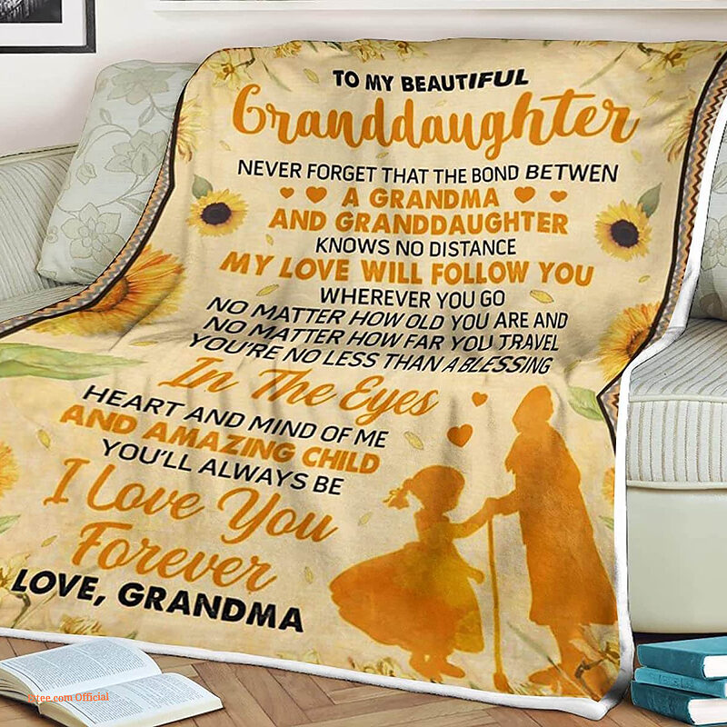 Sunflower Quilt Blanket To My Beautiful Granddaughter Never Forget - Super King - Ettee