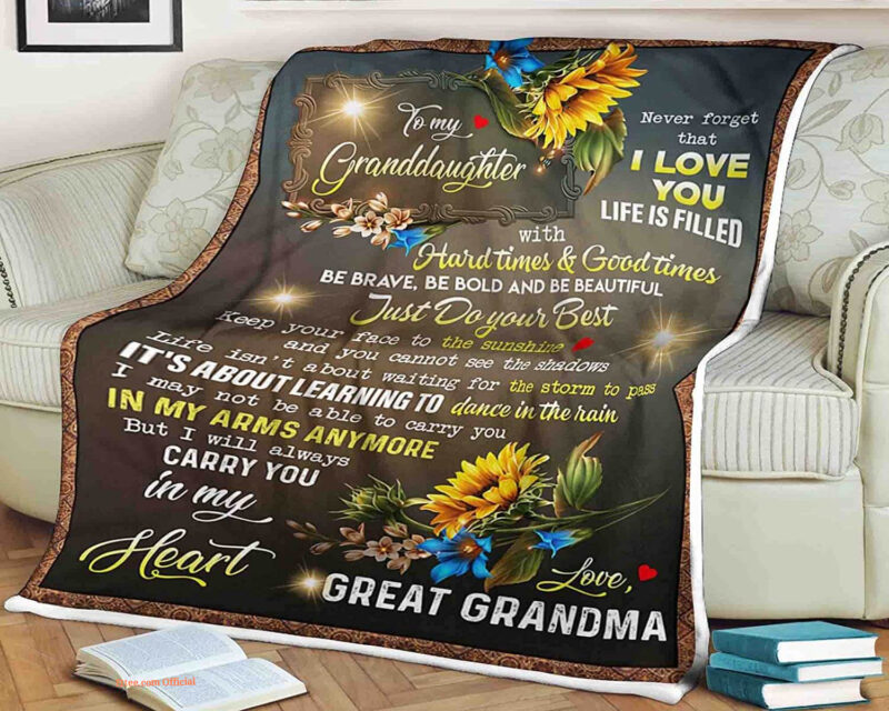 To My Granddaughter Quilt Blanket - Lightweight and Cozy Gift
