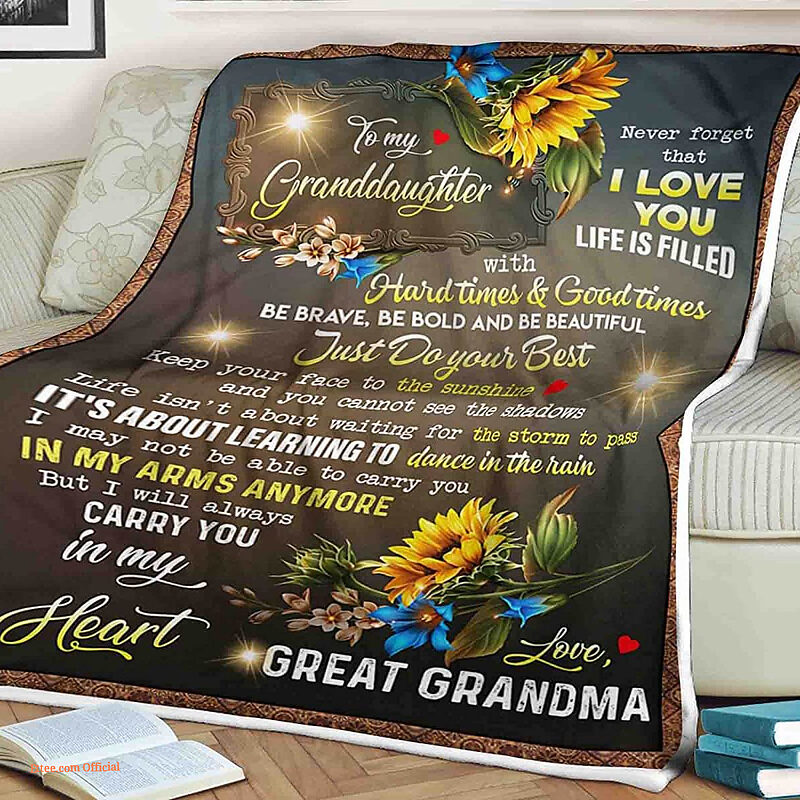 To My Granddaughter Quilt Blanket - Lightweight and Cozy Gift - Super King - Ettee