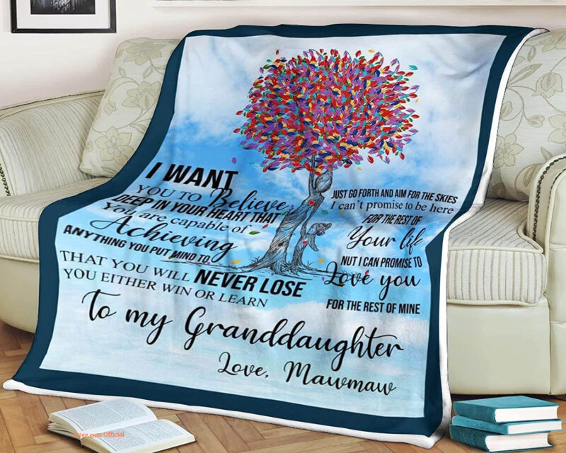 Tree Family Quilt Blankets To My Granddaughter. Light And Durable