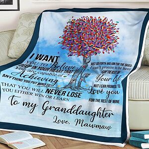 Tree Family Quilt Blankets To My Granddaughter. Light And Durable - Super King - Ettee