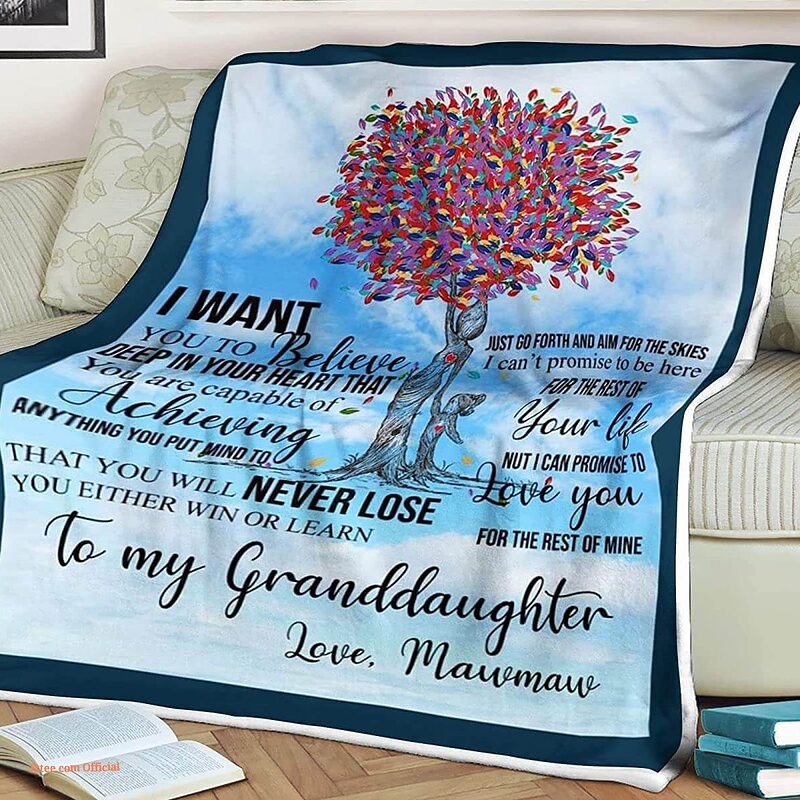 Tree Family Quilt Blankets To My Granddaughter. Light And Durable - Super King - Ettee
