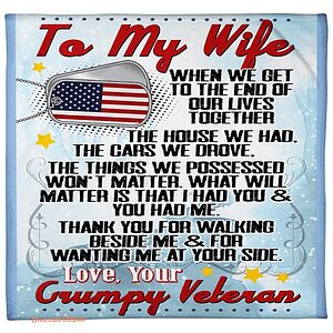 blanket for wife valentine birthday veterans wife - Super King - Ettee