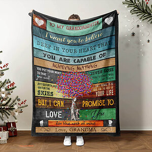 Granddaughter Gifts From Grandma Quilt Blanket - Foldable & Compact - Super King - Ettee