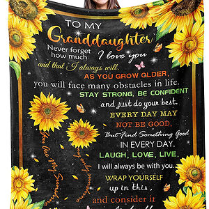 Granddaughter Gifts From Grandma Quilt Blanket. Foldable And Compact - Super King - Ettee