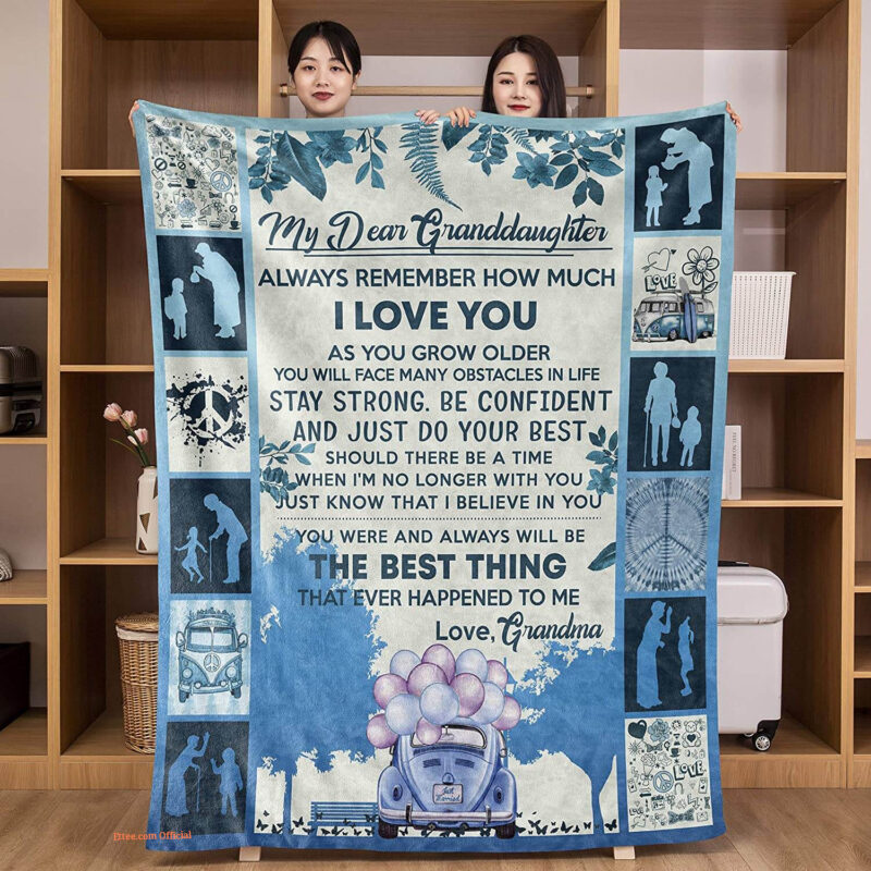 To Our Granddaughter Keep Us In Your Heart From Grandpa & Grandma Quilt Blanket
