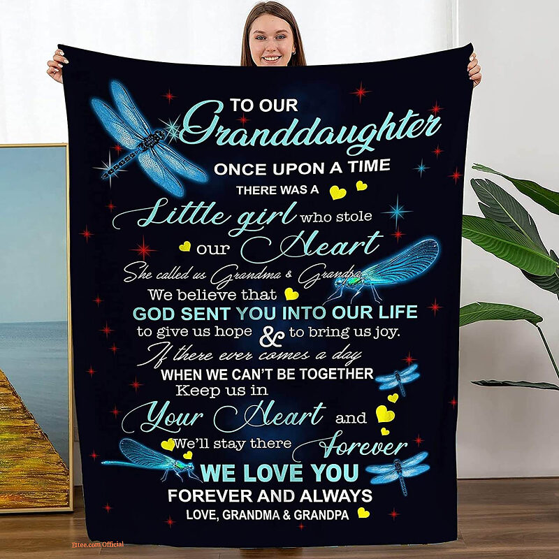 To My Granddaughter Quilt Blanket From Grandma. Foldable And Compact - Super King - Ettee