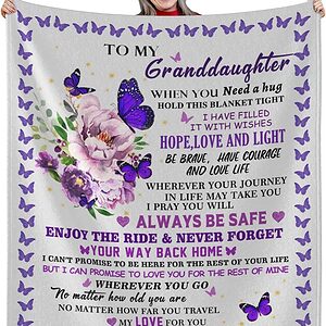 To My Granddaughter Quilt Blanket. Smooth Comfort and Lightweight For You - Super King - Ettee