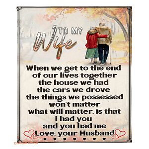 blanket to my wife gift i had you you had me - Super King - Ettee