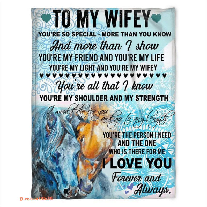 blanket for wife wife you are so special more than you know blue horses