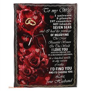 blanket for my wife valentine birthday the most beautiful women in the world - Super King - Ettee