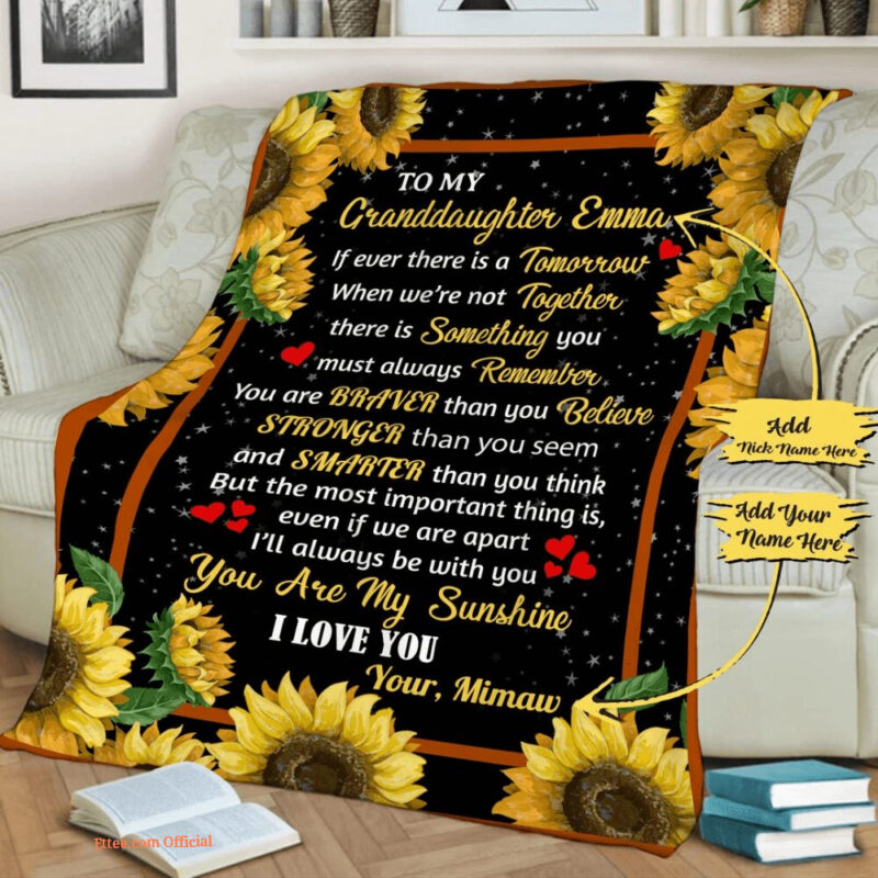 To My Granddaughter Customized Quilt Blanket From Grandma. Foldable And Compact